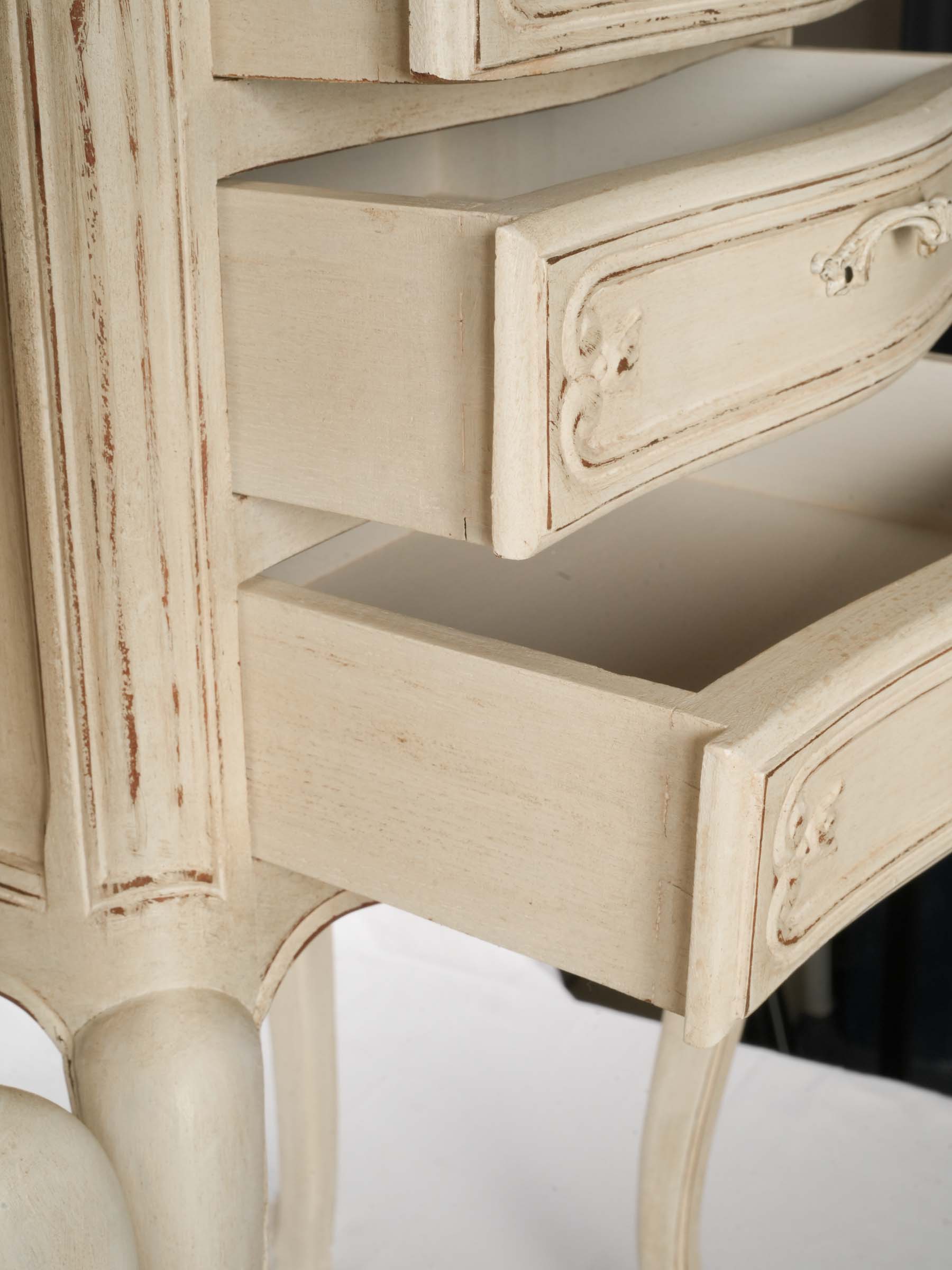 Mid-century floral carving cabinets