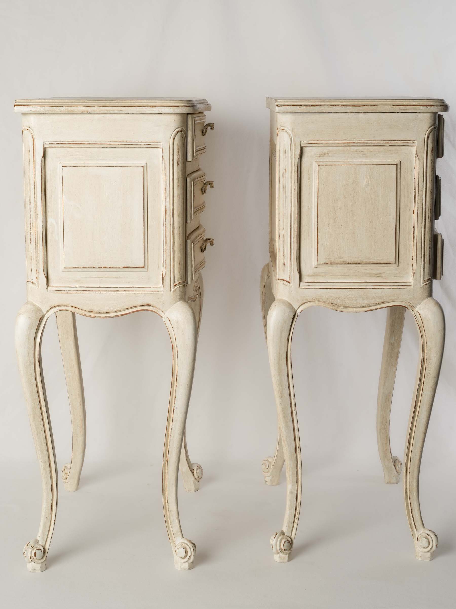 Elegant floral-carved nightstands