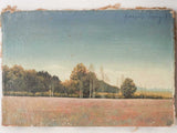 Two miniature landscape paintings Francois Lamy 1977 7" x 4¾"
