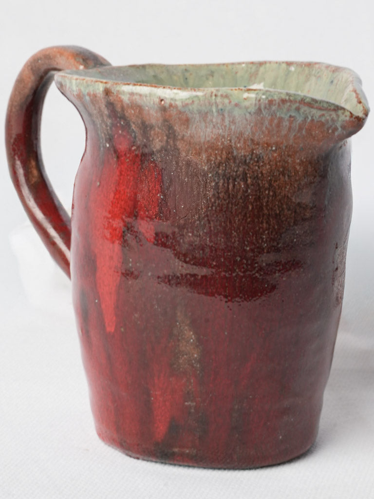 Cloutier Brothers Petite Ceramic Pitcher in Signature Red Glaze Circa 1960