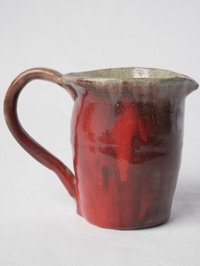 Cloutier Brothers Petite Ceramic Pitcher in Signature Red Glaze Circa 1960