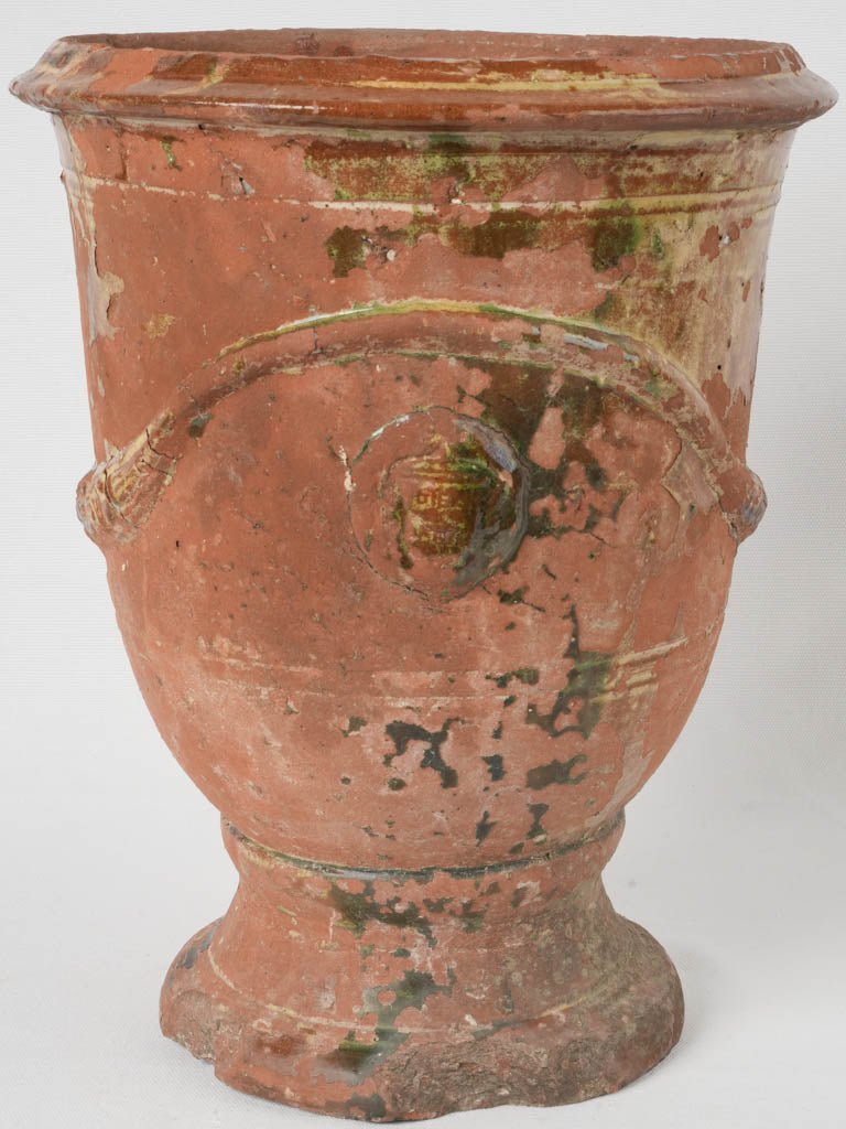 Weathered green Anduze pottery vase