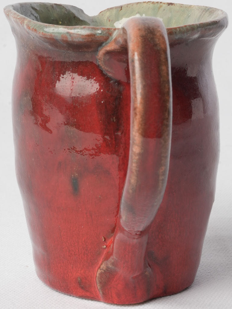 Cloutier Brothers Petite Ceramic Pitcher in Signature Red Glaze Circa 1960