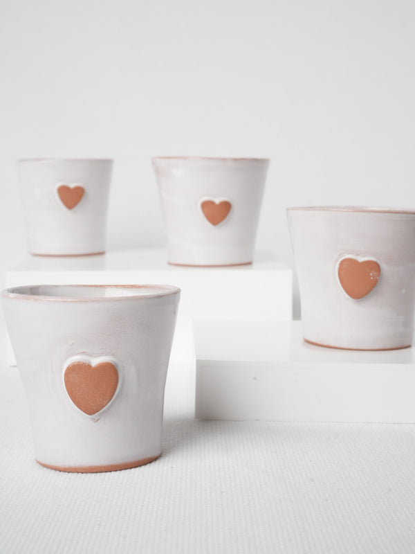 Handmade terracotta espresso cups set