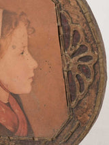 Minitaure printed portrait of a young lady 6"