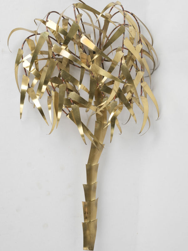 Vintage brass palm tree sconce
