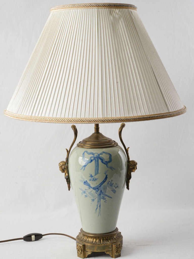 Antique porcelain brass table lamp  