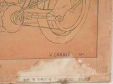 Huge Aiglon motrobike & bicycle advertising poster - 1904 - 50¾" x 39¾"
