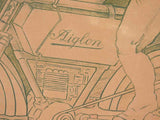 Huge Aiglon motrobike & bicycle advertising poster - 1904 - 50¾" x 39¾"