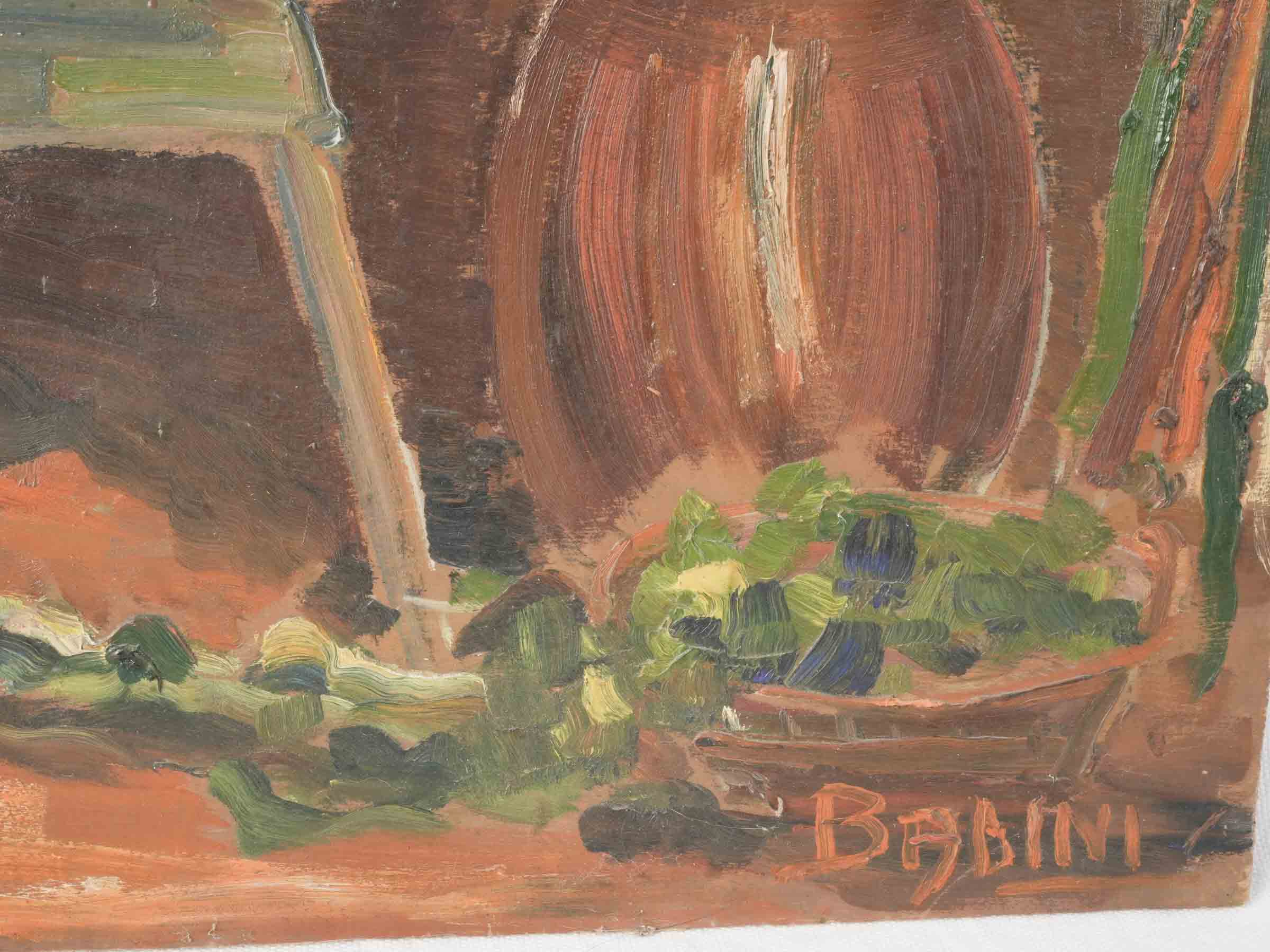 Small Unframed Pastoral Oil on Wood Panel w/ Boy and Sheep, Mid-20th Century - 19¾" x 27½"