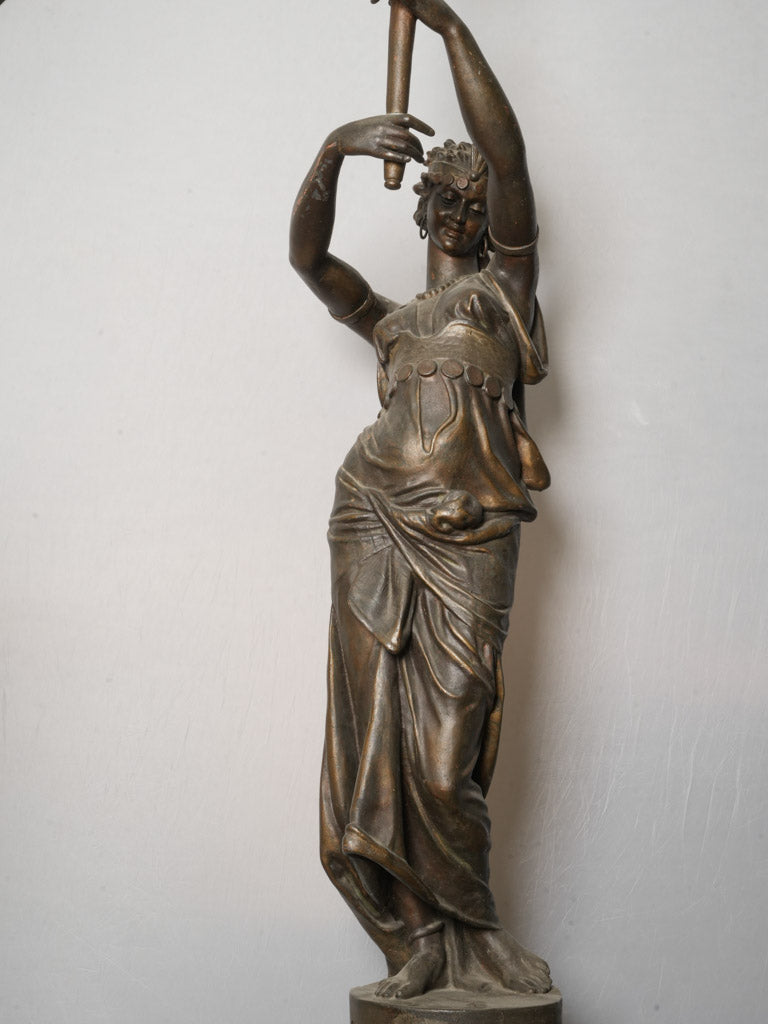 Late 19th Century French Cast-Iron Orientalist Figural Floor Lamp - 78¾" x 13¾"