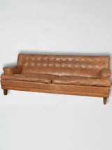 Vintage Swedish leather sofa elegance