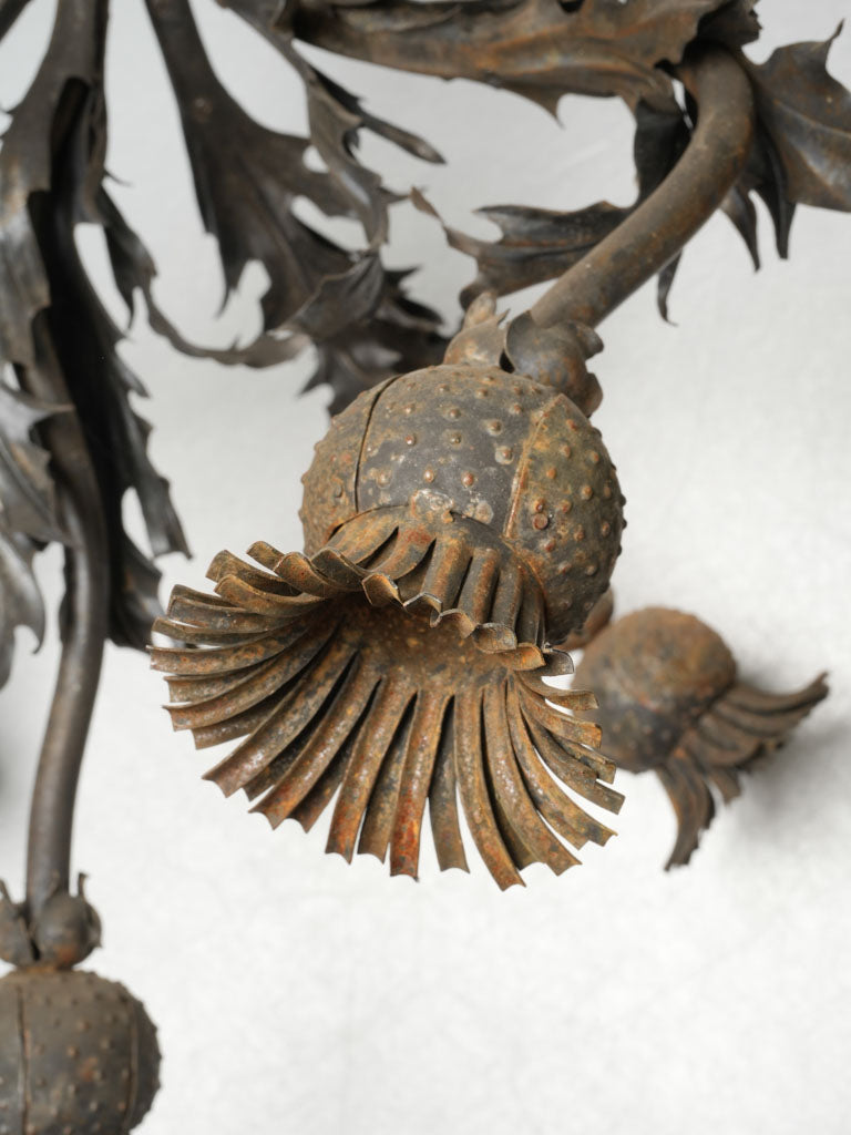 Large, vintage French iron chandelier