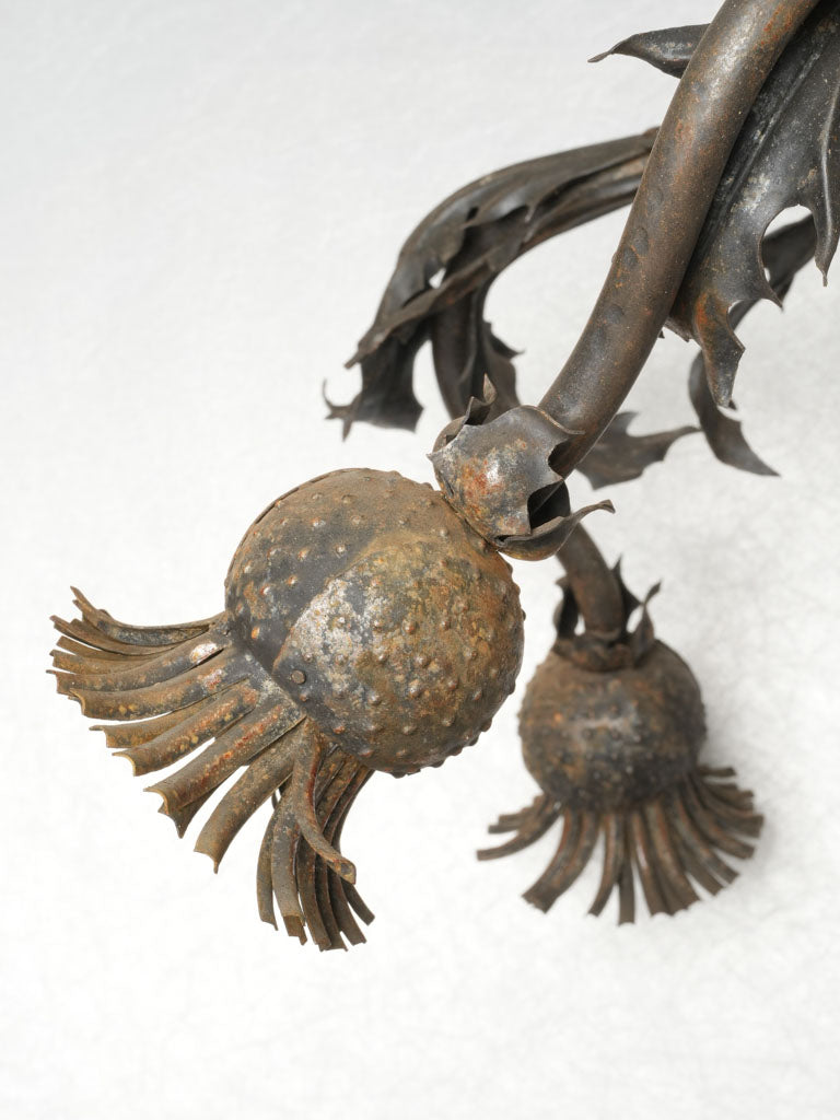 Original, rare French wrought iron chandelier