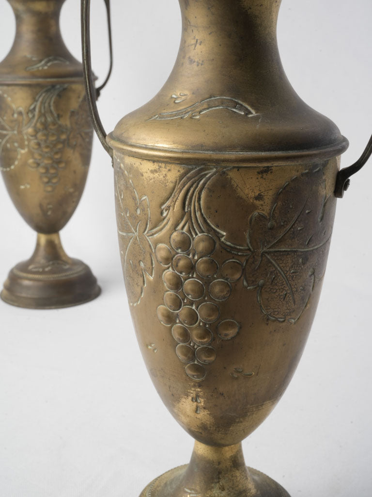 Classic verdigris patina urns  