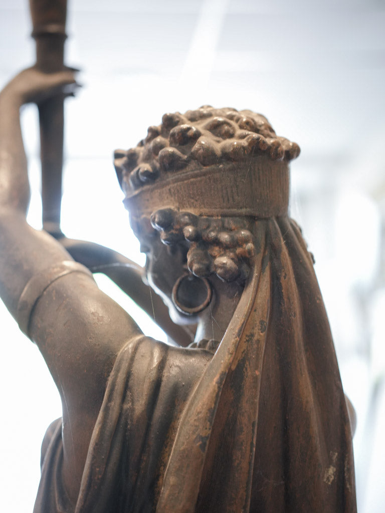 Late 19th Century French Cast-Iron Orientalist Figural Floor Lamp - 78¾" x 13¾"