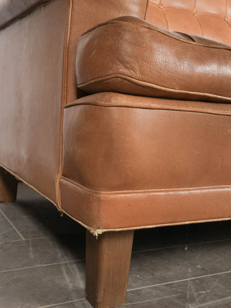 Aged patina leather sofa charm
