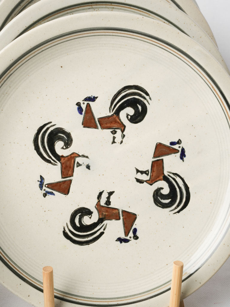 Speckled oatmeal-glazed stoneware dishes