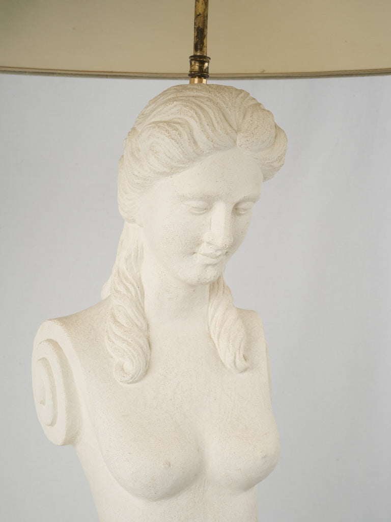 Alluring sculptural stone mermaid French lamps