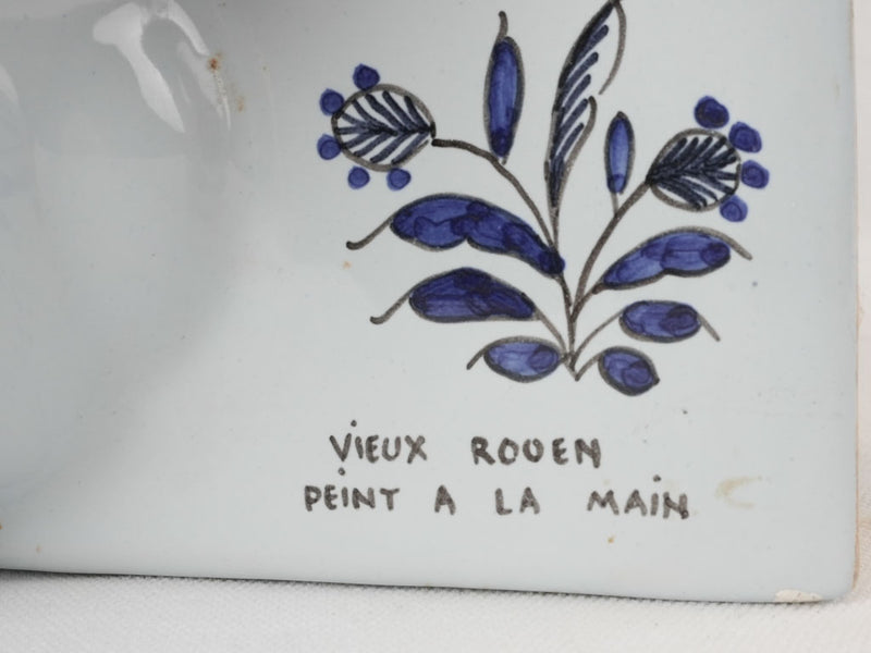 Vintage French blue and white hand basin 16½"