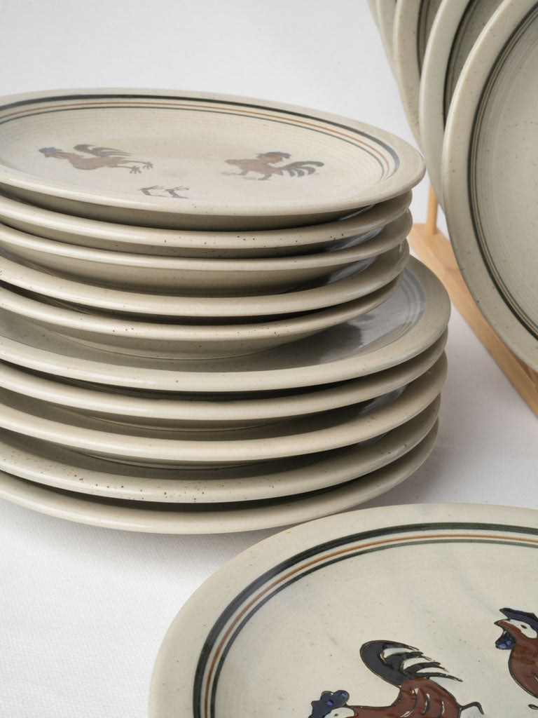 Handcrafted rustic stoneware plate collection