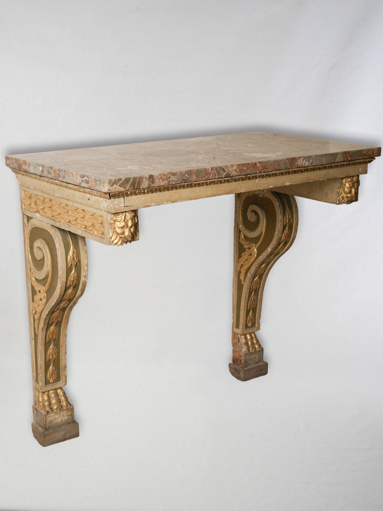 Striking Early 19th Century Italian Console W/ Breccia Marble Top - 35¾" x 38½"
