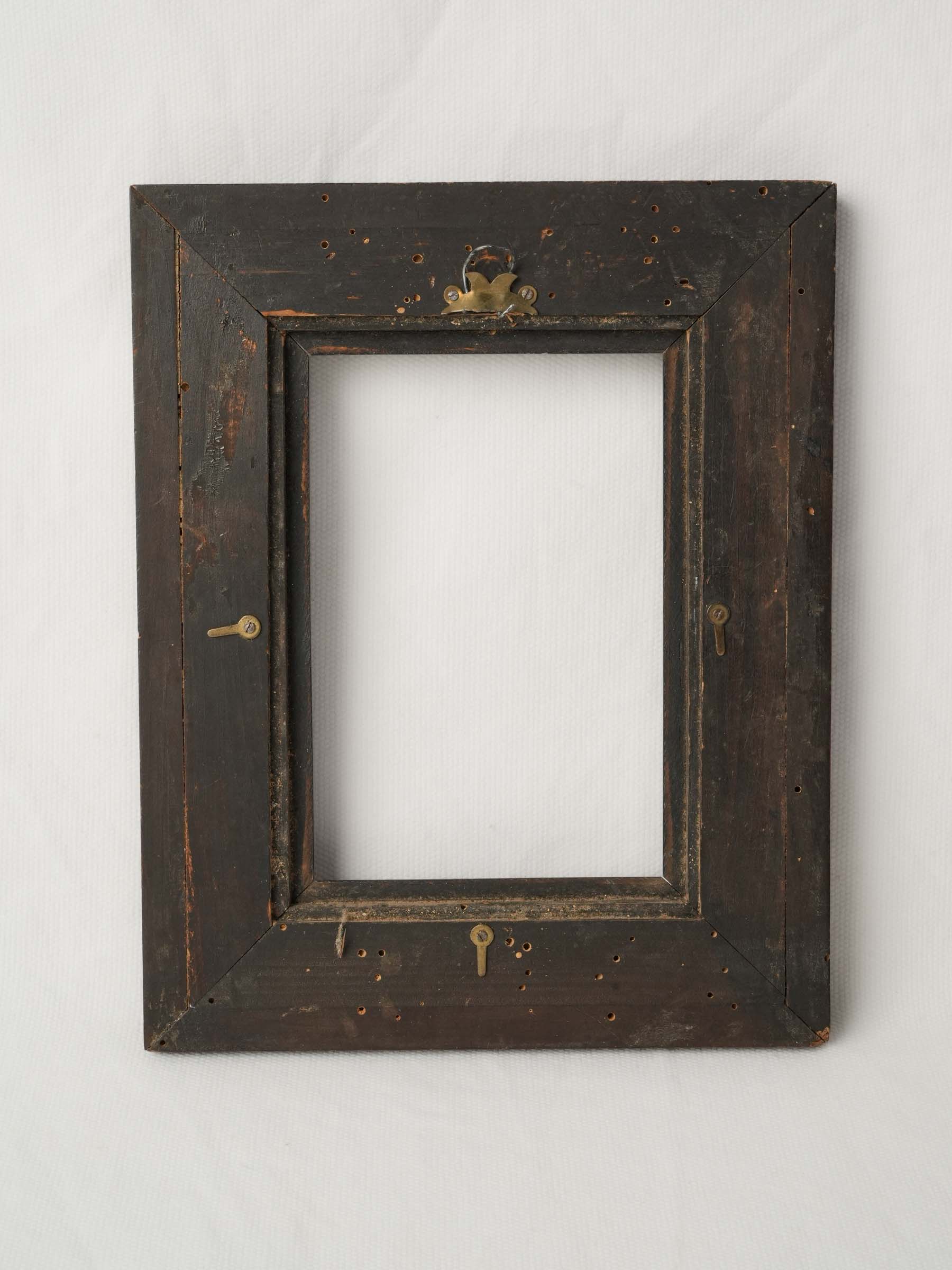 Petite Tuscan Cassetta Frame in Ebonized Pearwood, Italy, Late 18th Century -9" x 7½"
