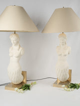 Charming vintage French reconstituted stone lamps