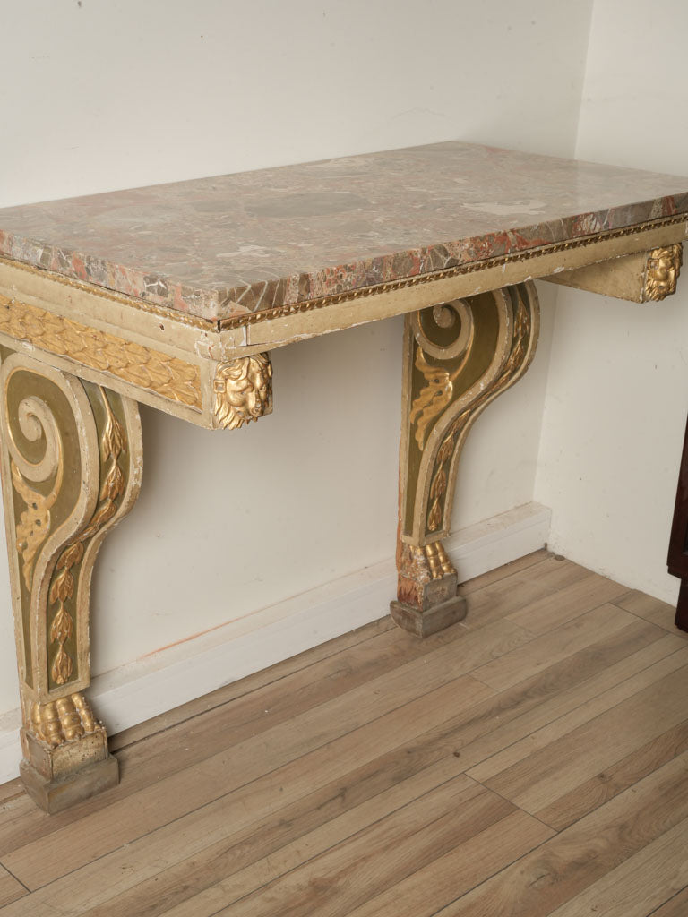 Elegant sienna-toned breccia console  
