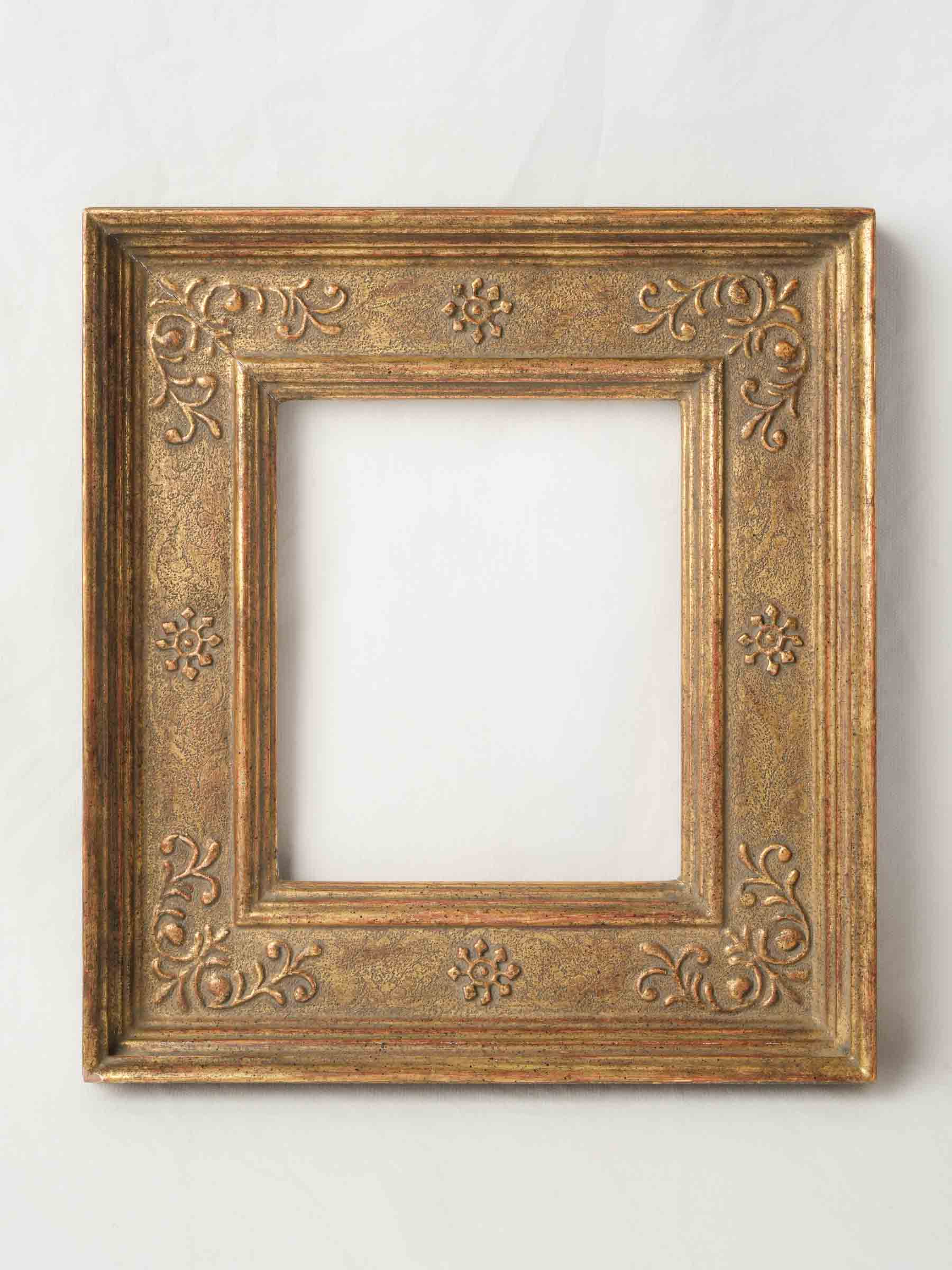 Small Renaissance-Style Frame w/ Muted Gilding, Italy, 20th Century - 13¾" x 13"