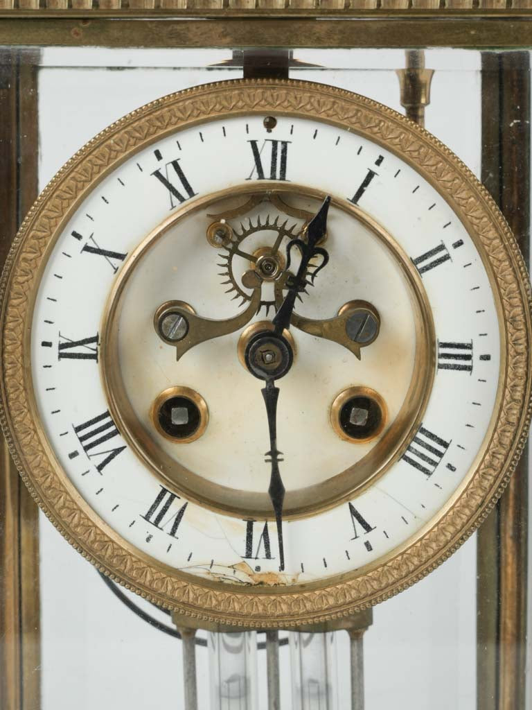 Charming 1800s bronze cage clock