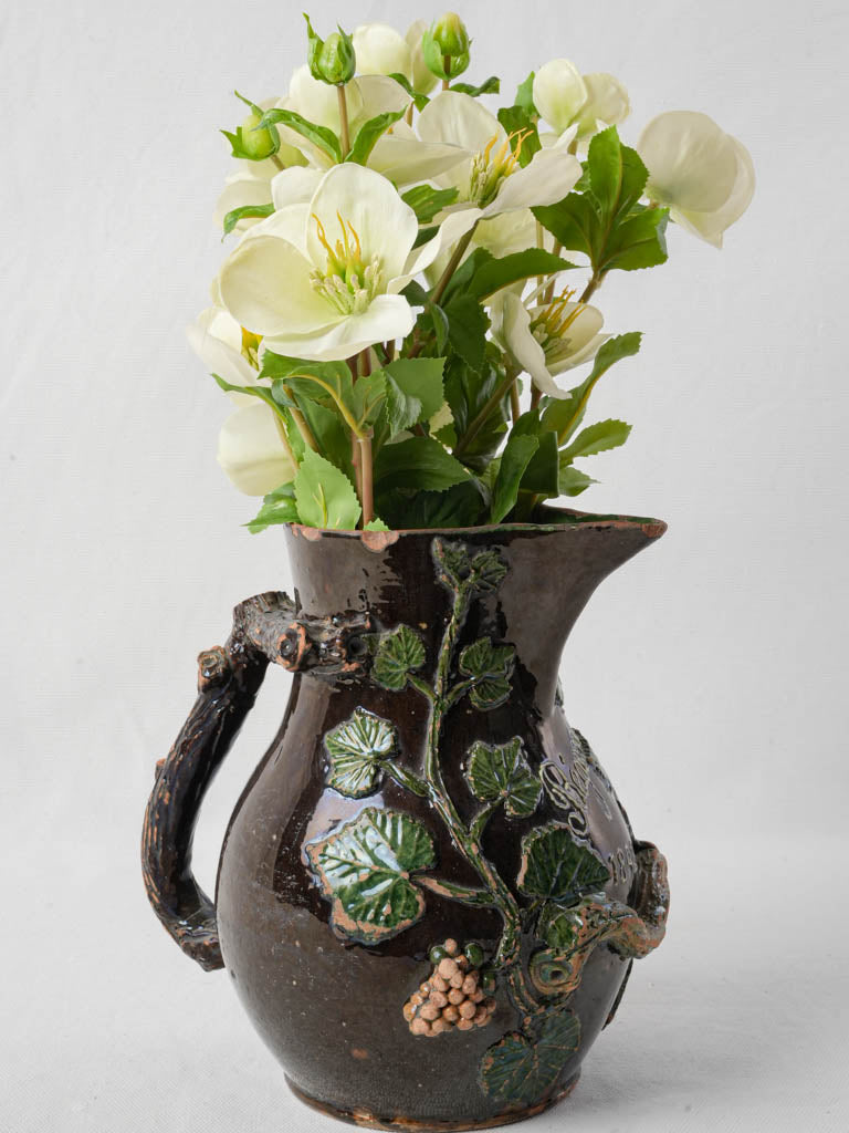Antique French pottery pitcher