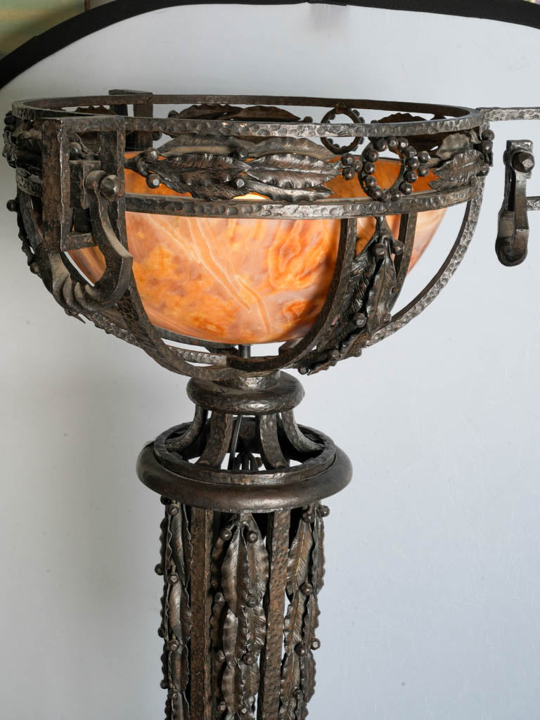 Elegant iron and alabaster lamp  