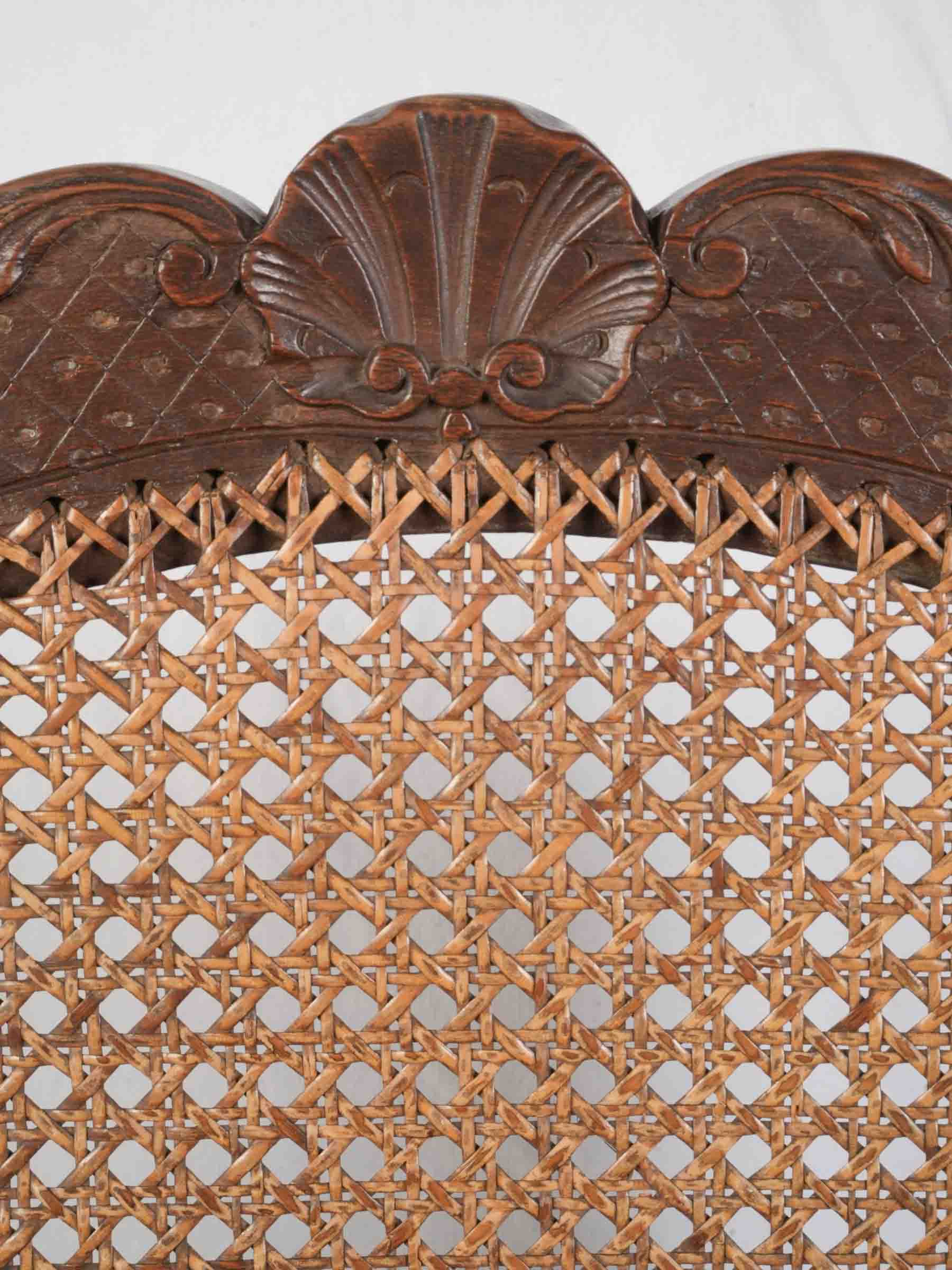 Near Pair of Early 18th Century Régence Caned Armchairs - 37¾" x  25½"