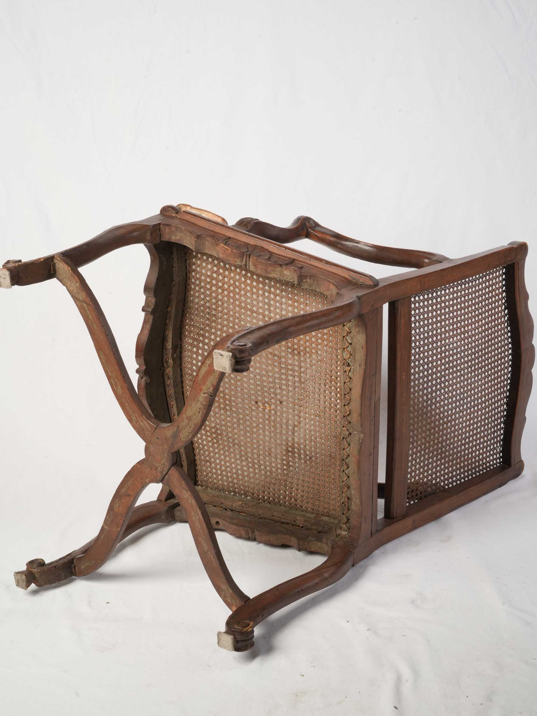 Near Pair of Early 18th Century Régence Caned Armchairs - 37¾" x  25½"