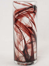 Vintage red spiral blown glass vase