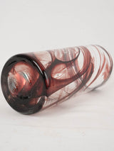 Mid-century red glass swirl accent vase