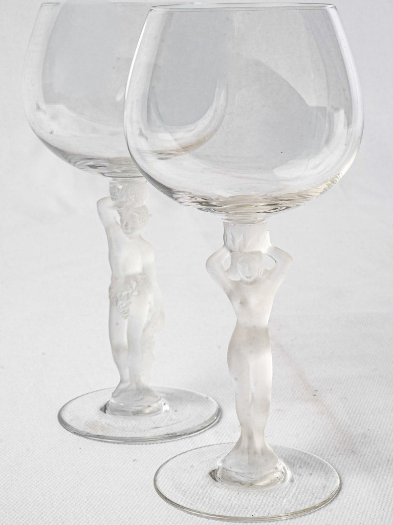 Vintage Bayel crystal stem glasses  