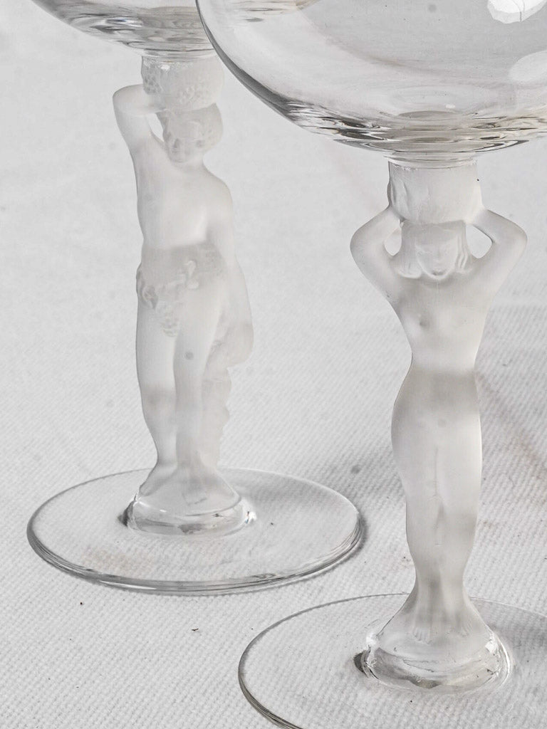 Satin-finished crystal goblets  