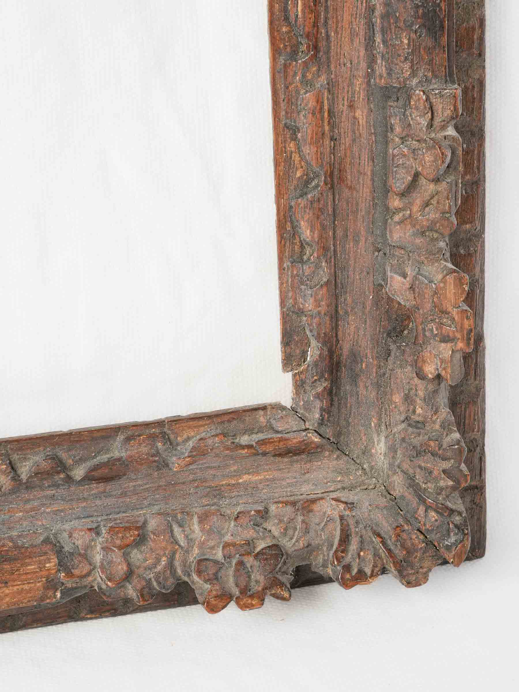 Small Louis XIV Hand-Carved Oak Frame, circa 1700 - 21¼" x 17"