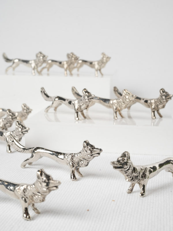 Vintage silver-plated wolf knife rests