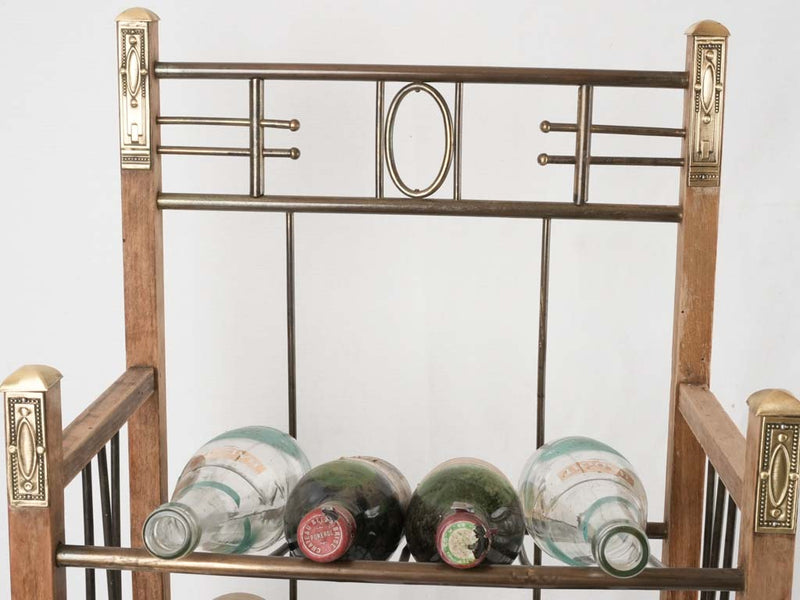 Sturdy brass-finished wine cradle