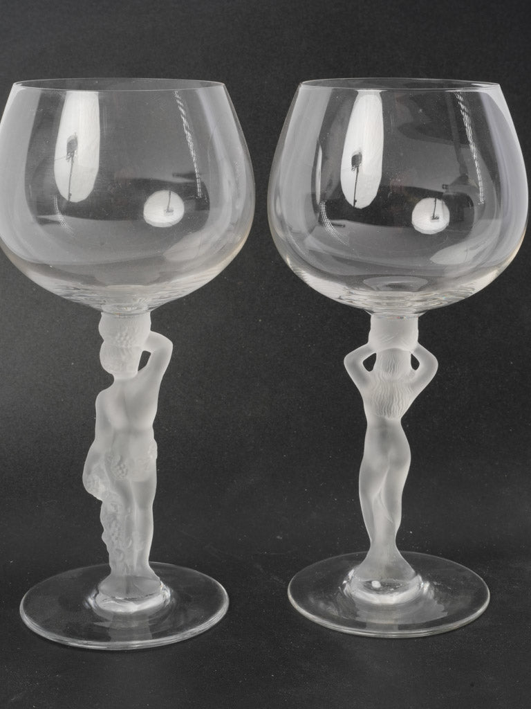 Elegant figural wine goblets  
