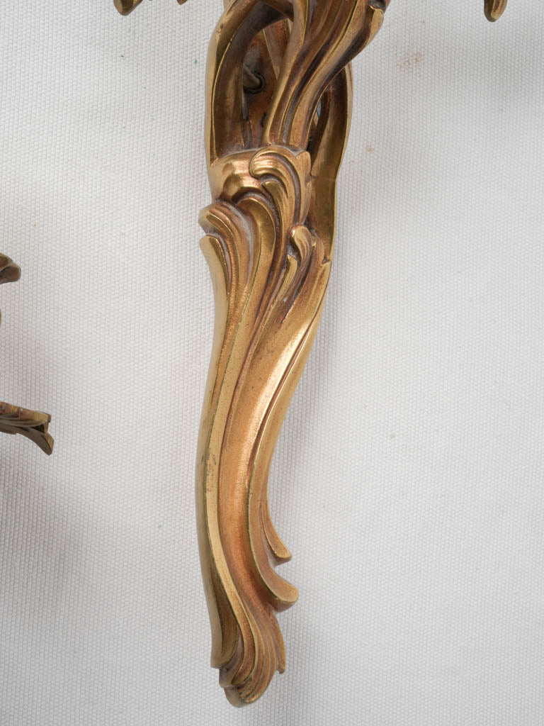 Pair of Antique French Gilt Bronze Wall Sconces – Louis XV Style 22½"