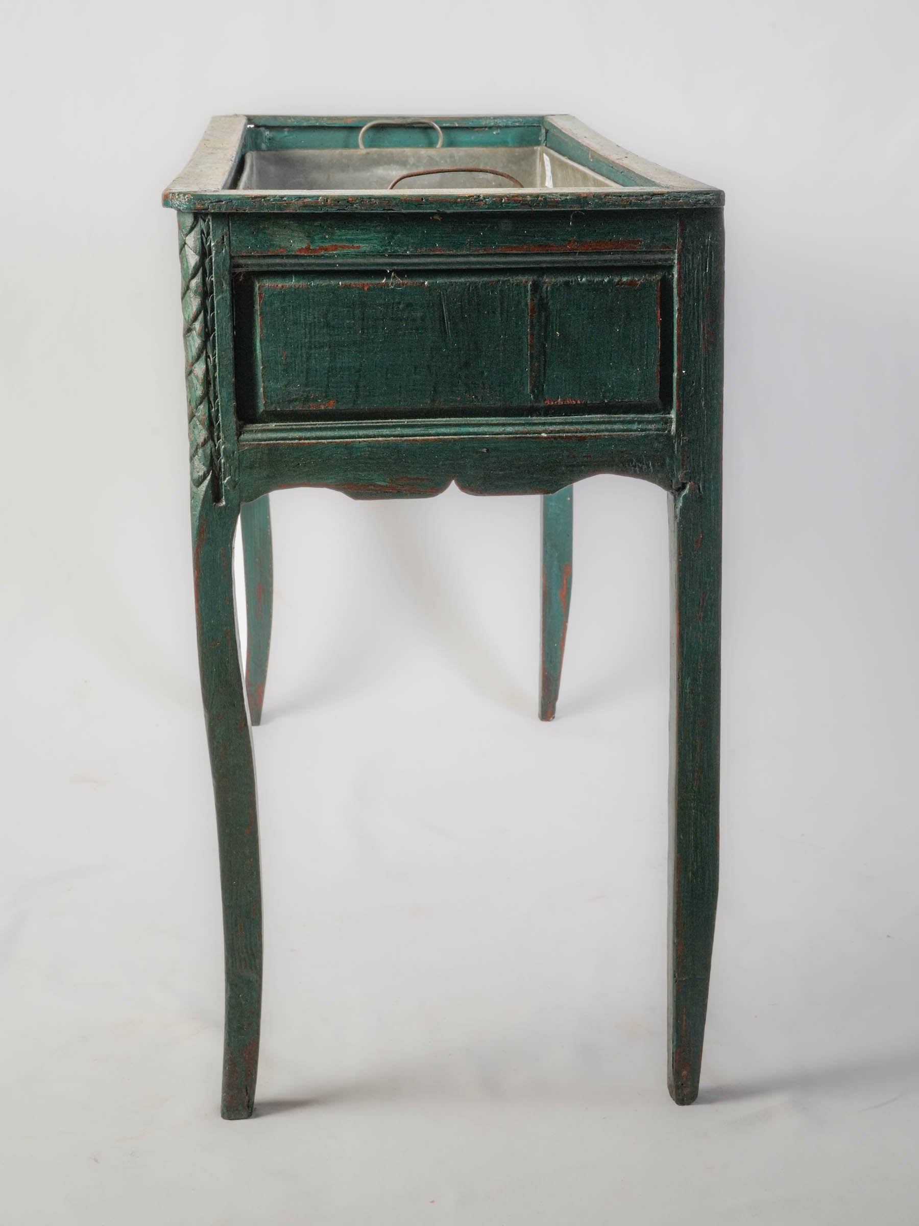 Decorative bottle green jardinière  