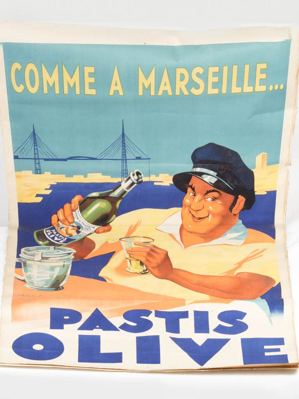 Vintage Poster, Aged, Original, Mariner, Pastis 