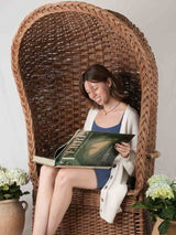 Artistic handwoven outdoor rattan seating