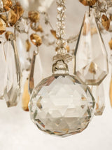 Antique French chandelier w/ amber pendants 29½"