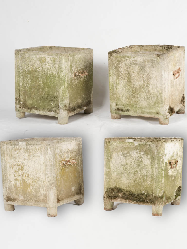 Vintage square industrial Willy Guhl planters