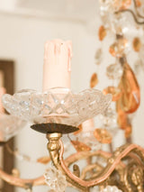 Antique French chandelier w/ amber pendants 29½"